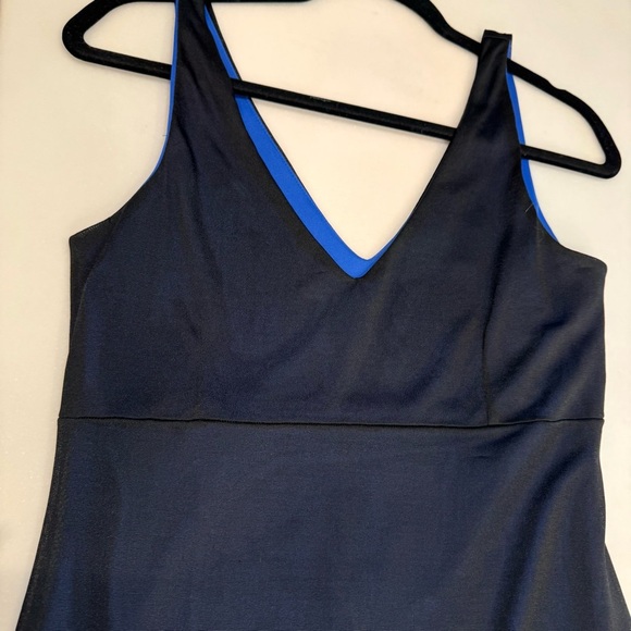 Ralph Lauren Women’s Black W/Royal Blue Dress  Sleeveless, Knee Length Sz M - Picture 7 of 11